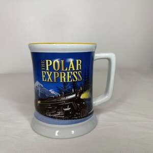 Polar Express Mug Train Blue Ceramic Coffee Cup Warner Bros Christmas
